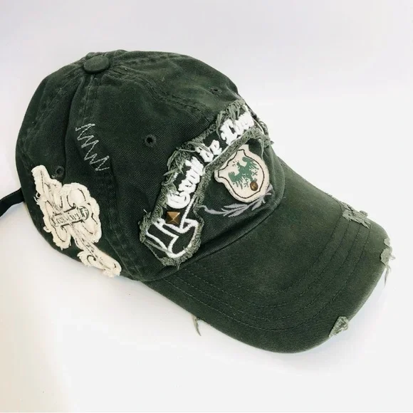 Leader Croix de Lorraine Distressed Green Baseball Cap - Picture 4 of 14